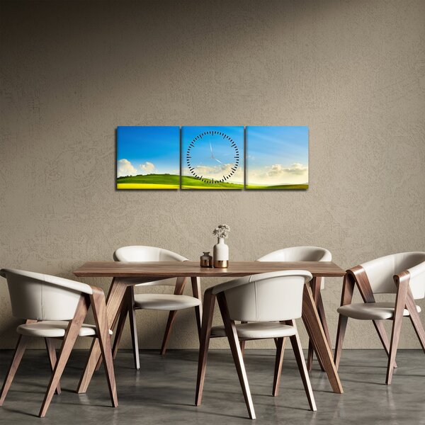 Slika - Proljetno nebo (sa satom) (90x30 cm)