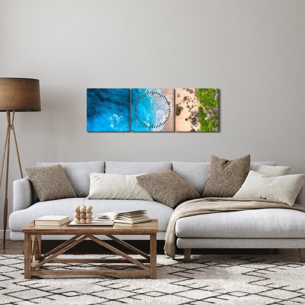 Slika - Plaža u Indoneziji (sa satom) (90x30 cm)