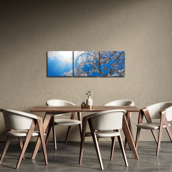 Slika - Cvjetovi trešnje (sa satom) (90x30 cm)
