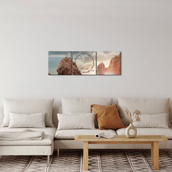Slika - Zalazak sunca nad liticama (sa satom) (90x30 cm)