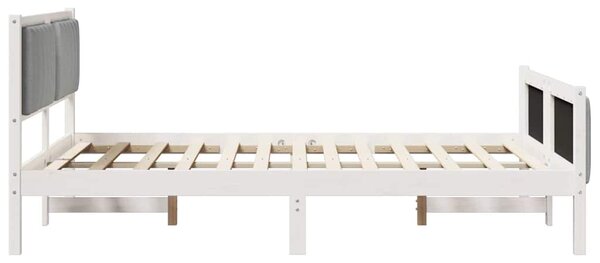 Okvir kreveta s uzglavljem Bijela i svijetlosiva 140 x 190 cm - Bijela / 140 x 190 cm