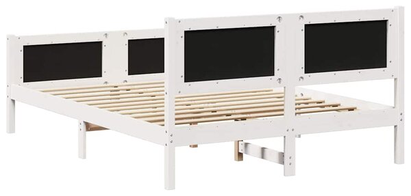 Okvir kreveta s uzglavljem Bijela i svijetlosiva 140 x 190 cm - Bijela / 140 x 190 cm