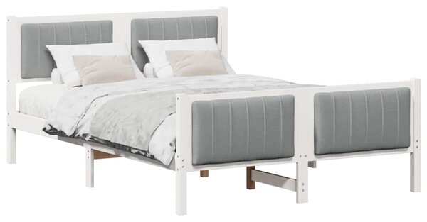 Okvir kreveta s uzglavljem Bijela i svijetlosiva 140 x 190 cm - Bijela / 140 x 190 cm