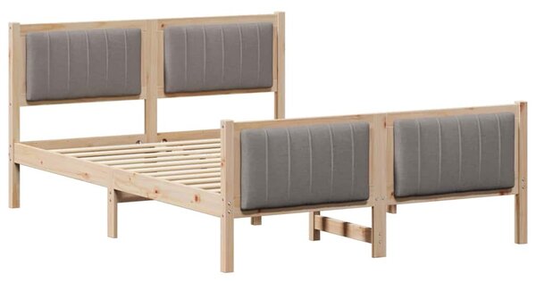Okvir kreveta Smeđa i taupe 140 x 190 cm Masivna borovina - Smeđa / 140 x 190 cm