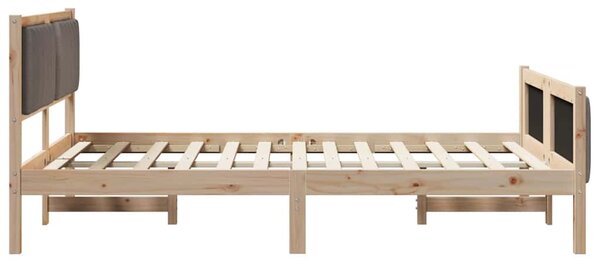 Okvir kreveta Smeđa i taupe 140 x 190 cm Masivna borovina - Smeđa / 140 x 190 cm