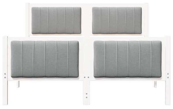 Okvir kreveta s uzglavljem Bijela i svijetlosiva 140 x 190 cm - Bijela / 140 x 190 cm