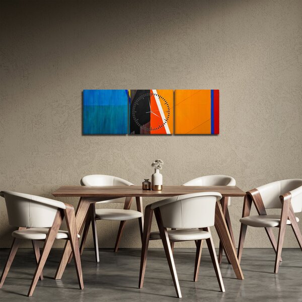 Slika - Geometrija (sa satom) (90x30 cm)