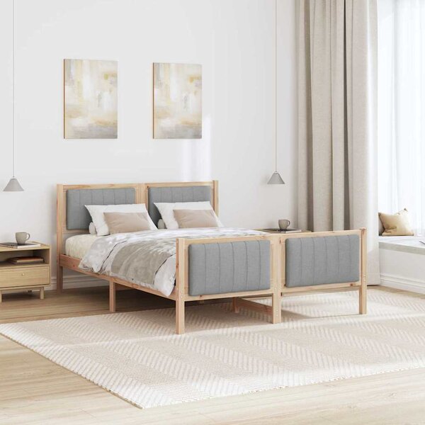 Okvir kreveta s uzglavljem Smeđa i svijetlo siva 140 x 190 cm - Smeđa / 140 x 190 cm