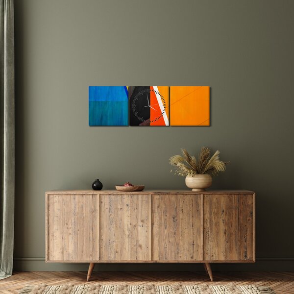 Slika - Geometrija (sa satom) (90x30 cm)