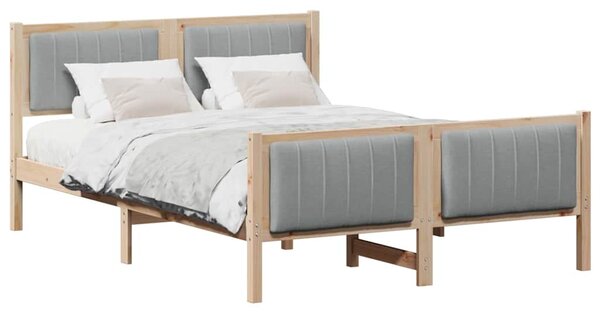 Okvir kreveta s uzglavljem Smeđa i svijetlo siva 140 x 190 cm - Smeđa / 140 x 190 cm