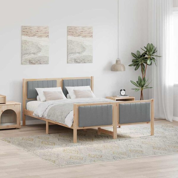 Okvir kreveta s uzglavljem Smeđa i svijetlo siva 140 x 190 cm - Smeđa / 140 x 190 cm