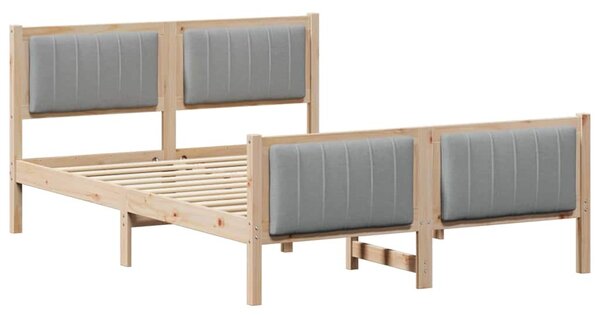 Okvir kreveta s uzglavljem Smeđa i svijetlo siva 140 x 190 cm - Smeđa / 140 x 190 cm