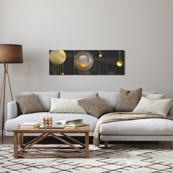 Slika - Apstrakcija (sa satom) (90x30 cm)
