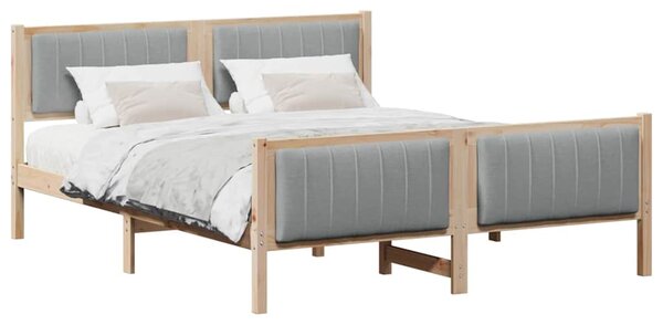Okvir kreveta s uzglavljem Smeđa i svijetlo siva 150 x 200 cm - Smeđa / 150 x 200 cm
