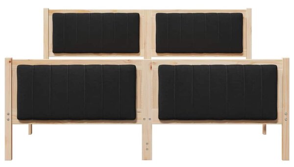 Okvir kreveta Smeđa i crna 150 x 200 cm Masivna borovina - Smeđa / 150 x 200 cm