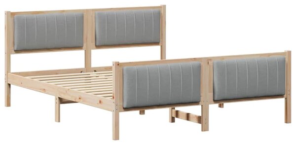 Okvir kreveta s uzglavljem Smeđa i svijetlo siva 150 x 200 cm - Smeđa / 150 x 200 cm