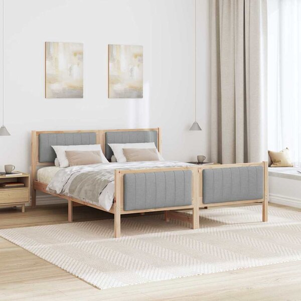 Okvir kreveta s uzglavljem Smeđa i svijetlo siva 150 x 200 cm - Smeđa / 150 x 200 cm