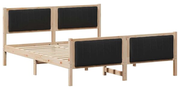 Okvir kreveta Smeđa i crna 150 x 200 cm Masivna borovina - Smeđa / 150 x 200 cm