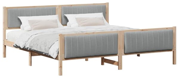 Okvir kreveta s uzglavljem Smeđa i svijetlo siva 200 x 200 cm - Smeđa / 200 x 200 cm