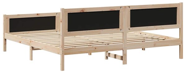 Okvir kreveta Smeđa i crna 200 x 200 cm Masivna borovina - Smeđa / 200 x 200 cm