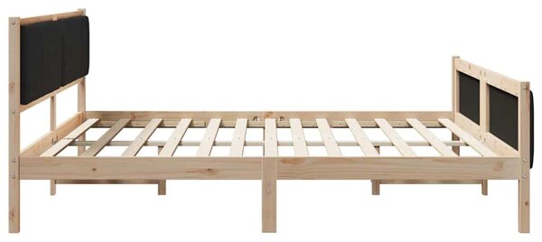 Okvir kreveta Smeđa i crna 200 x 200 cm Masivna borovina - Smeđa / 200 x 200 cm