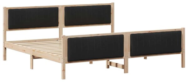 Okvir kreveta Smeđa i crna 200 x 200 cm Masivna borovina - Smeđa / 200 x 200 cm