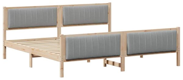 Okvir kreveta s uzglavljem Smeđa i svijetlo siva 200 x 200 cm - Smeđa / 200 x 200 cm