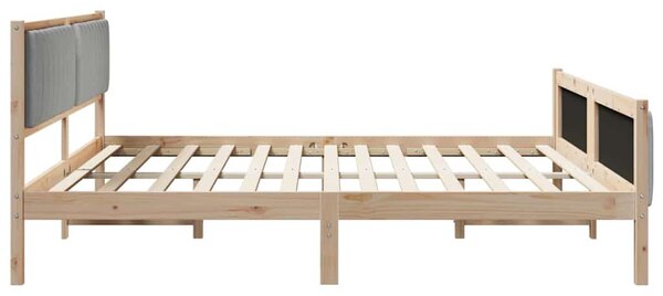 Okvir kreveta s uzglavljem Smeđa i svijetlo siva 200 x 200 cm - Smeđa / 200 x 200 cm
