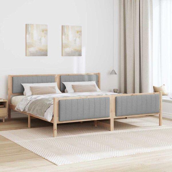 Okvir kreveta s uzglavljem Smeđa i svijetlo siva 200 x 200 cm - Smeđa / 200 x 200 cm