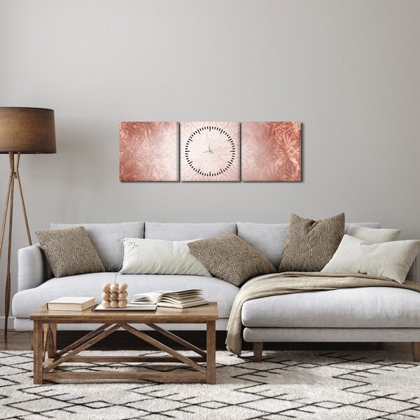 Slika - Ružičasta mandala (sa satom) (90x30 cm)