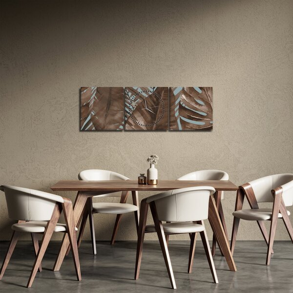 Slika - Palmino lišće, akvarel (sa satom) (90x30 cm)