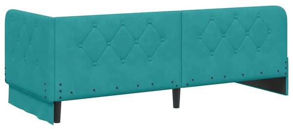 Kutni okvir kreveta Tirkizna 80 x 200 cm Baršun - Tirkizna / 80 x 200 cm