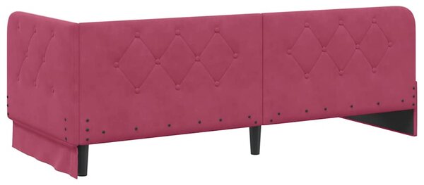 Kutni okvir kreveta Vinska crvena 80 x 200 cm Baršun - Crvena / 80 x 200 cm
