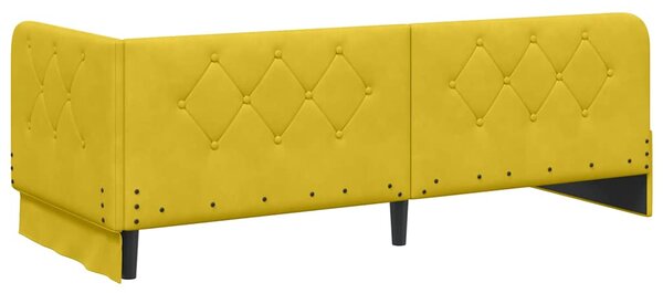 Kutni okvir kreveta Žuta 80 x 200 cm Baršun - Žuta / 80 x 200 cm