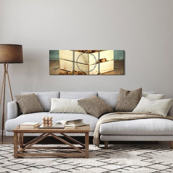 Slika - Jesenska mrtva priroda s orasima (sa satom) (90x30 cm)