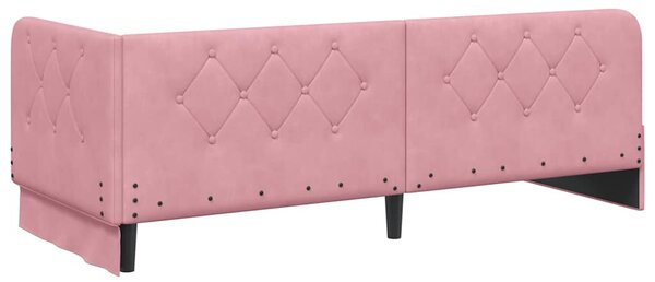 Kutni okvir kreveta Ružičasta 80 x 200 cm Baršun - Ružičasta / 80 x 200 cm