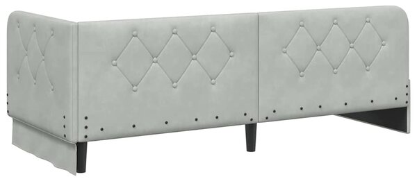 Kutni okvir kreveta Svijetlo siva 80 x 200 cm Baršun - Svjetlosiva / 80 x 200 cm