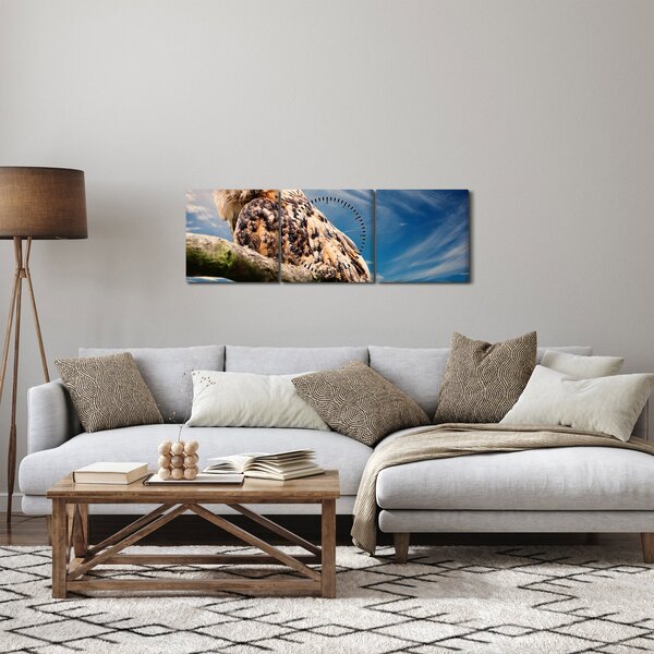 Slika - Sova (sa satom) (90x30 cm)