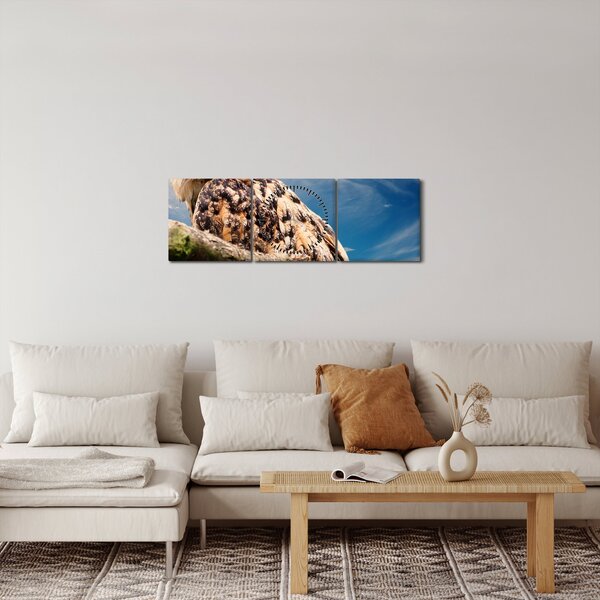 Slika - Sova (sa satom) (90x30 cm)
