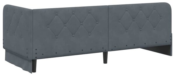 Kutni okvir kreveta Tamno siva 80 x 200 cm Baršun - Siva / 80 x 200 cm