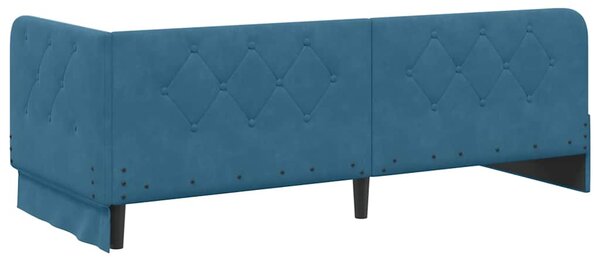 Kutni okvir kreveta Plava 80 x 200 cm Baršun - Plava / 80 x 200 cm