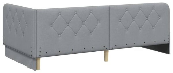 Kutni okvir kreveta Svijetlo siva 90 x 190 cm tkanina - Svjetlosiva / 90 x 190 cm