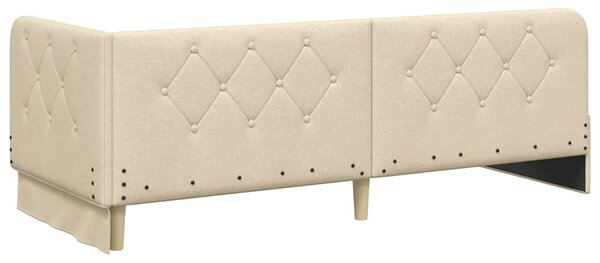 Kutni okvir kreveta Krema 80 x 200 cm tkanina - Krem / 80 x 200 cm