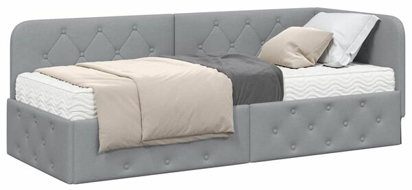 Kutni okvir kreveta Svijetlo siva 80 x 200 cm tkanina - Svjetlosiva / 80 x 200 cm