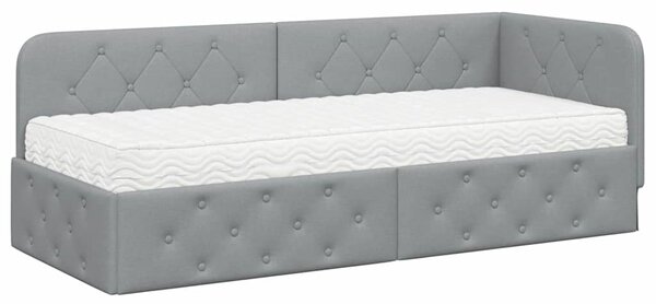 Kutni okvir kreveta Svijetlo siva 80 x 200 cm tkanina - Svjetlosiva / 80 x 200 cm