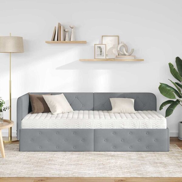 Kutni okvir kreveta Svijetlo siva 80 x 200 cm tkanina - Svjetlosiva / 80 x 200 cm