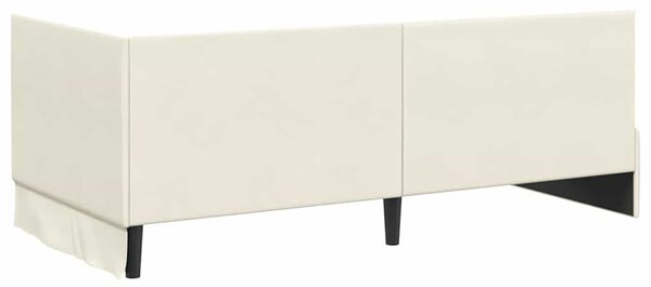 Kutni krevetni okvir s madracem 2 pcs Krema Baršun - Krem / 90 x 190 cm