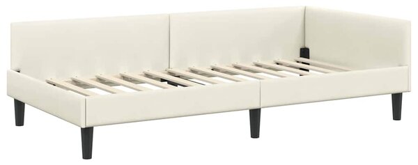 Kutni krevetni okvir s madracem Ostalo 2 pcs Krema Baršun - Krem / 80 x 200 cm