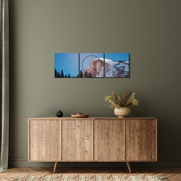 Slika - Noćni planinski vrh (sa satom) (90x30 cm)