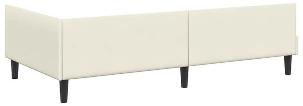 Kutni krevetni okvir s madracem Ostalo 2 pcs Krema Baršun - Krem / 80 x 200 cm